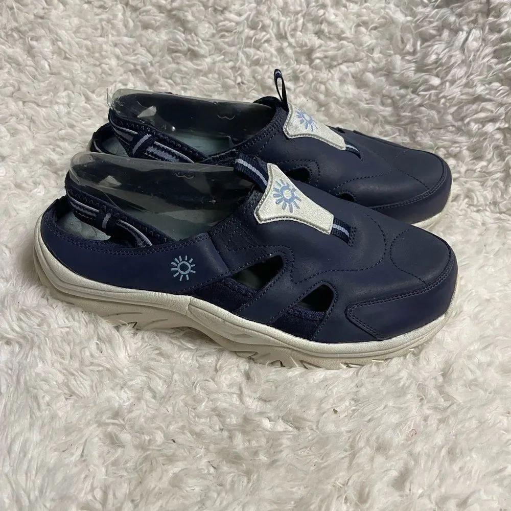 No Boundaries leather Navy Blue tracker sandals size 10 - Picture 3 of 11